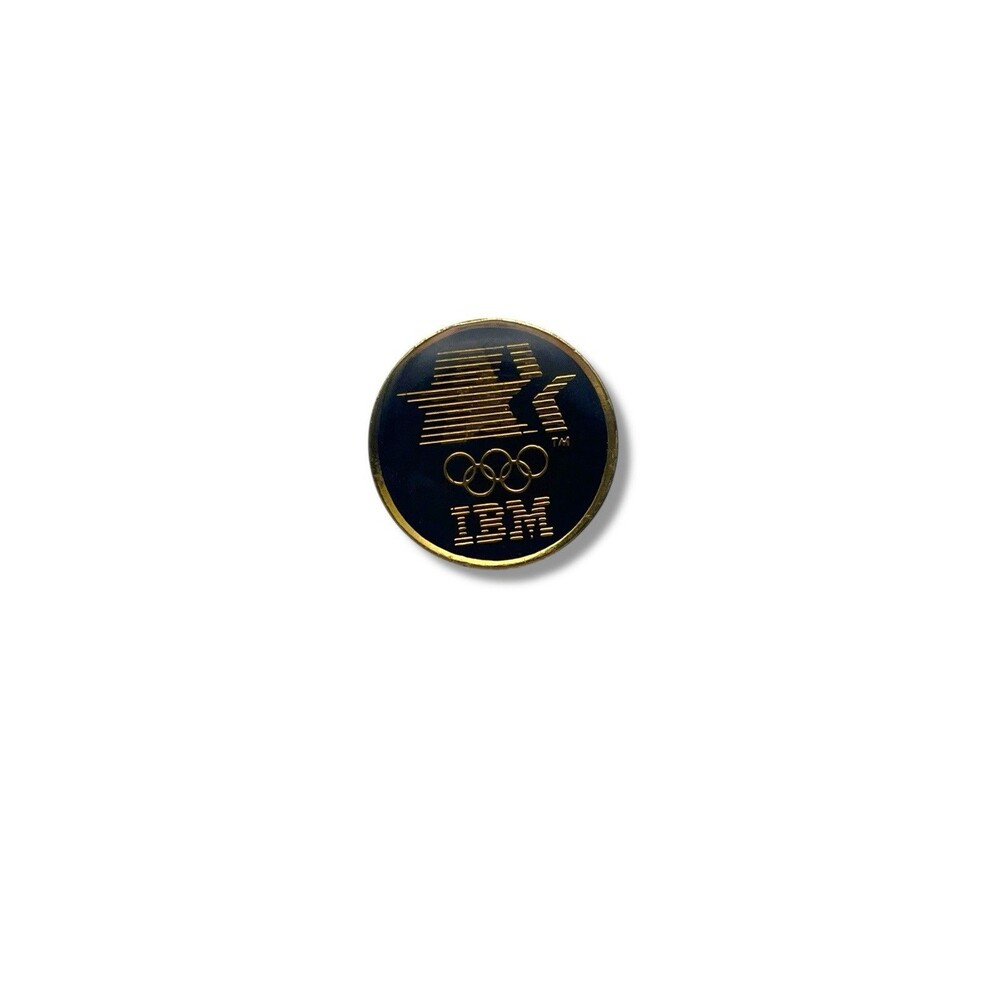 Vintage IBM Olympics Pin LA 1984 Los Angeles Pinback LA84 Collectible